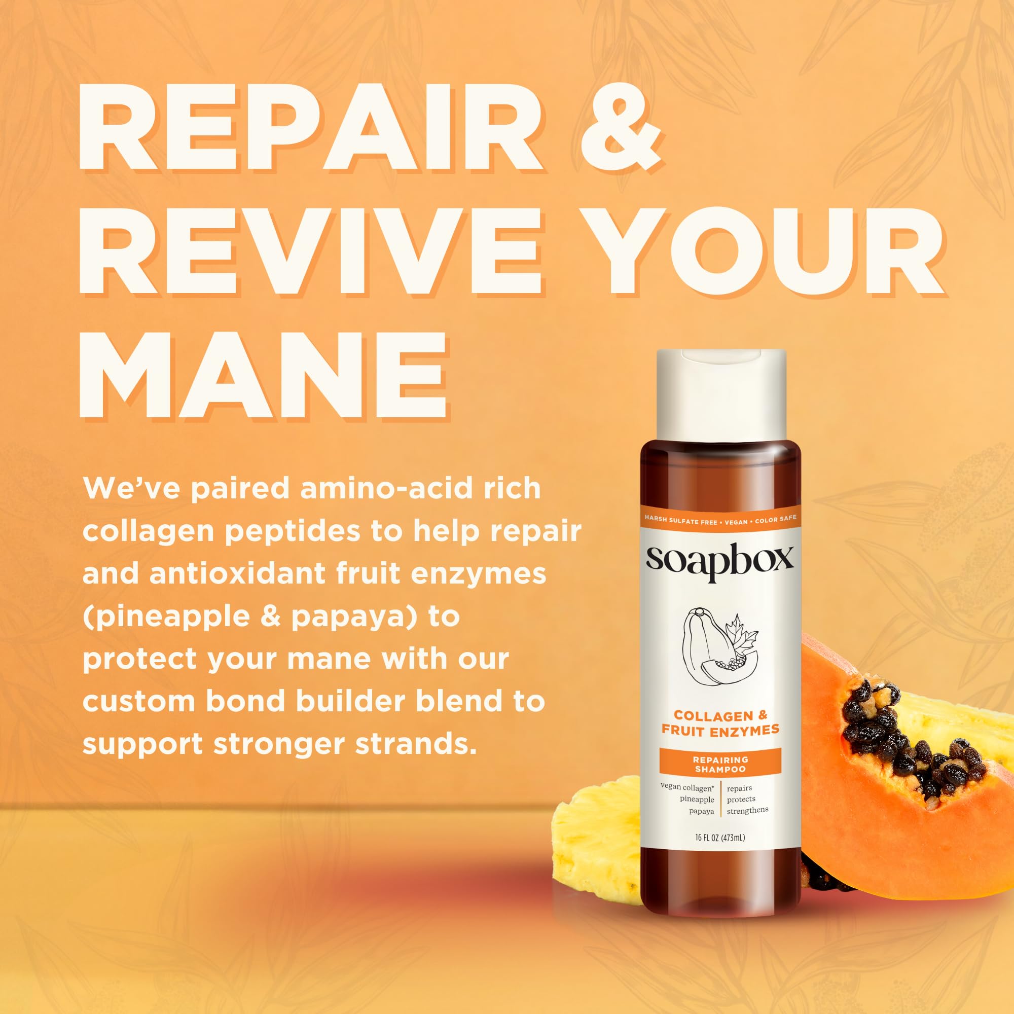 Lavage doux Soapbox, mousse agréable pour routine capillaire quotidienne.