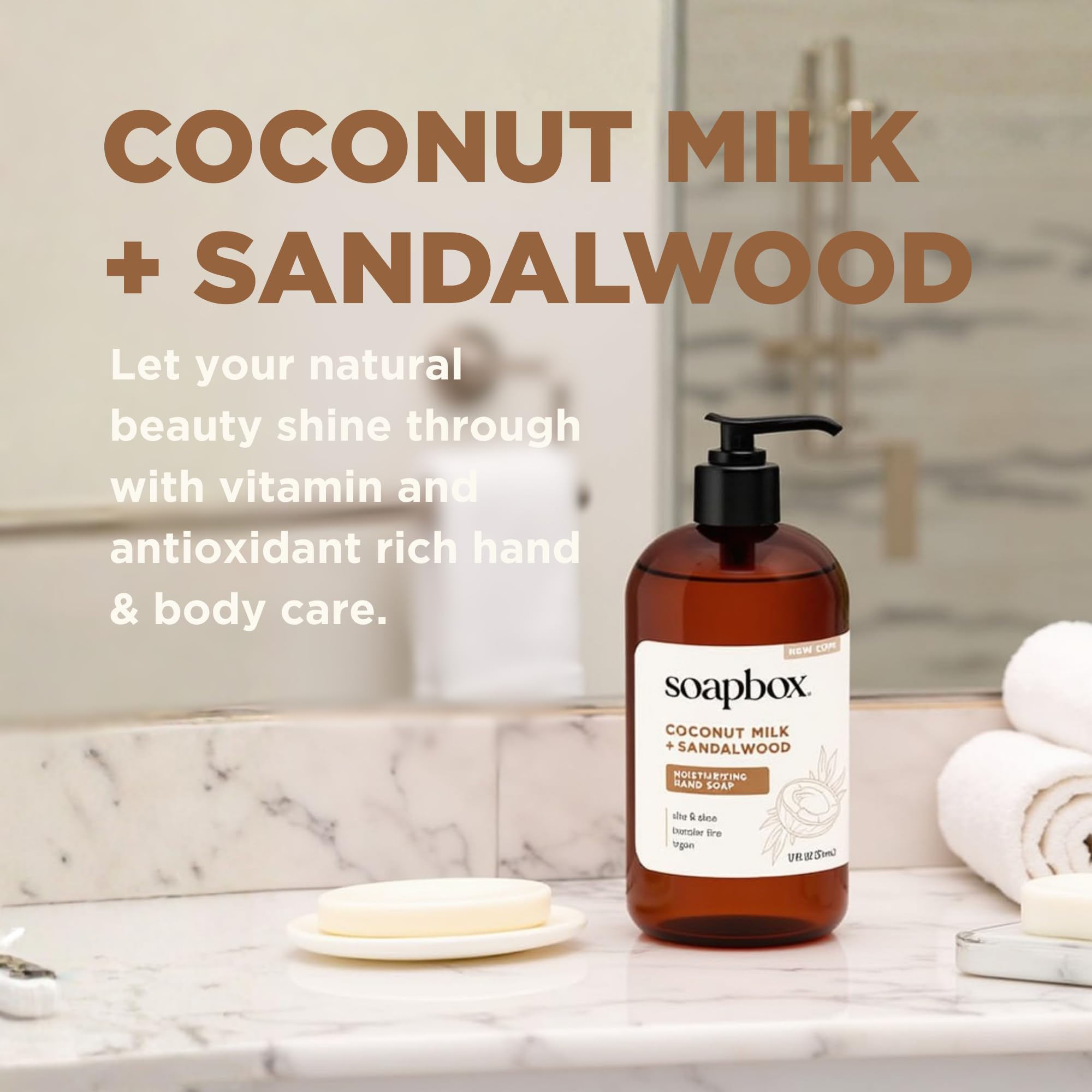 soapbox mains coco lait santal: fabriqué aux États-Unis, contrôle qualité rigoureux.