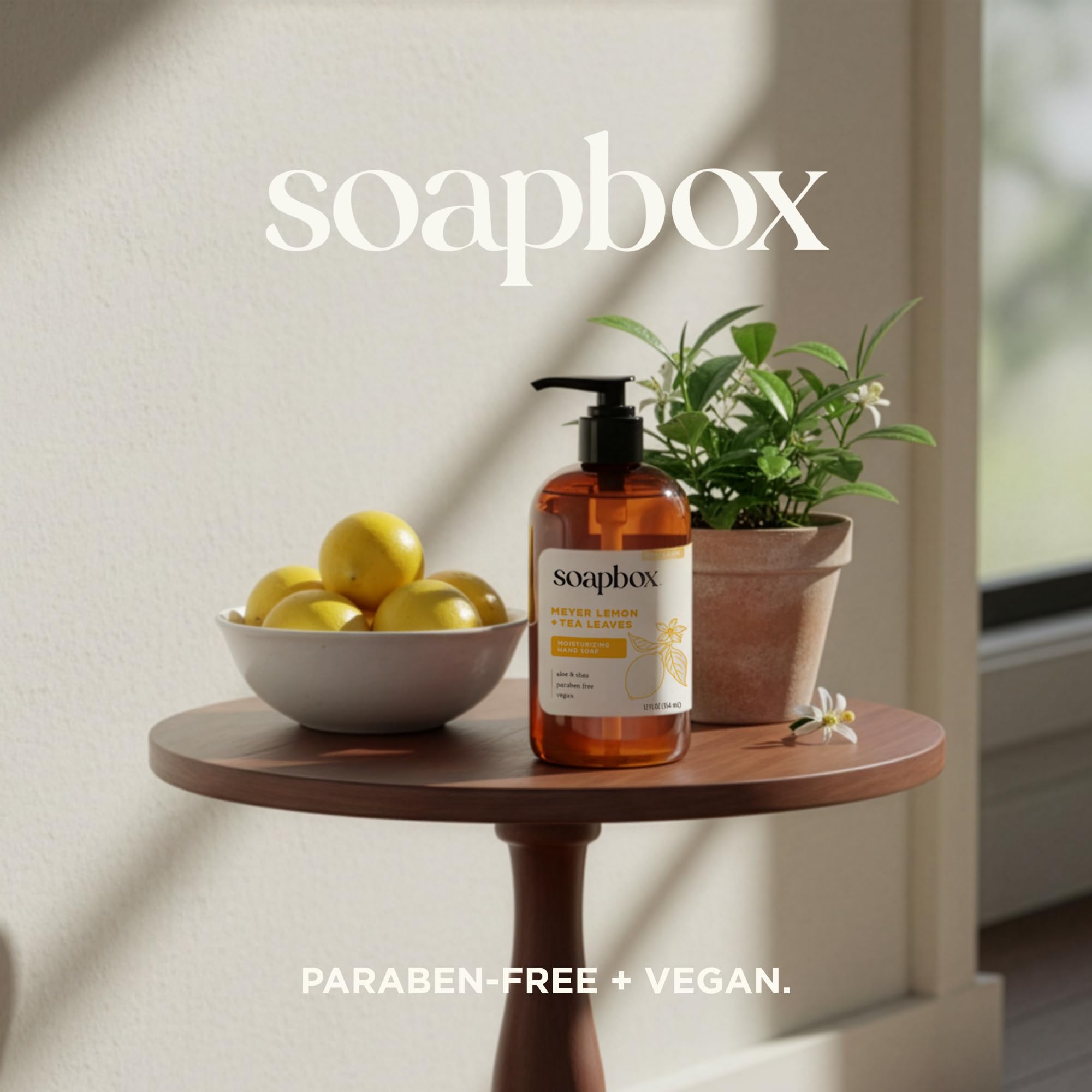 Soapbox Mains: formulation vegan sans cruauté et sans gluten.