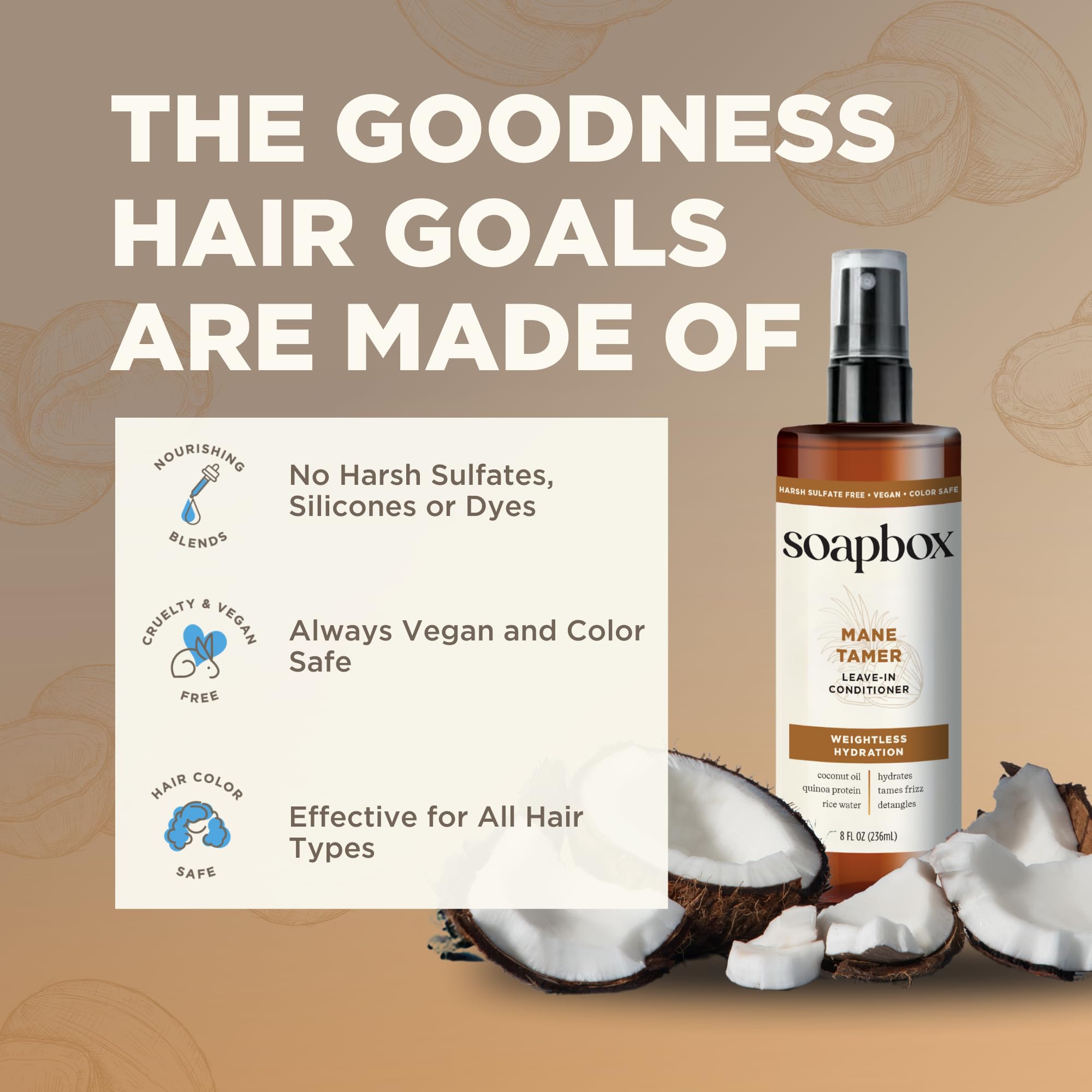 Soapbox Mane Tamer idéal avant le coiffage pour préparer les cheveux