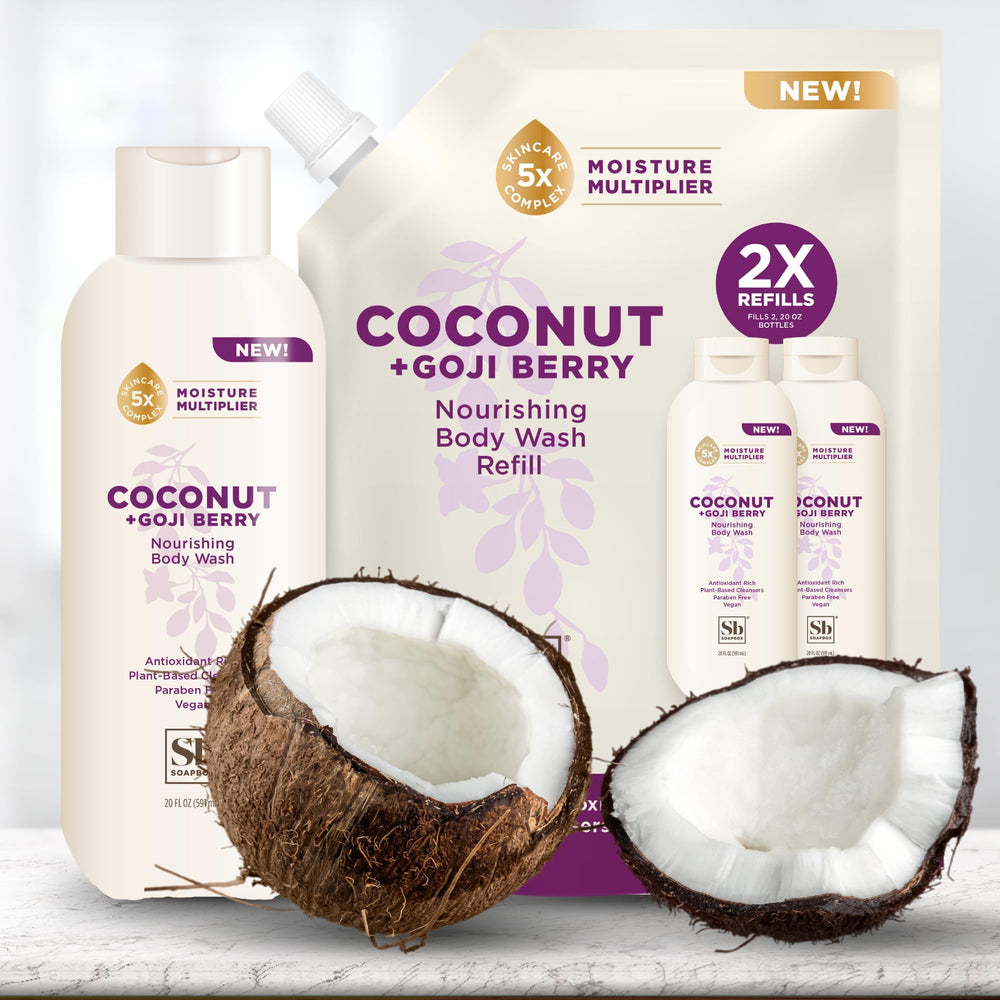Soapbox Pack Duo Vegan Douche Flacons 20oz, hydratation double.