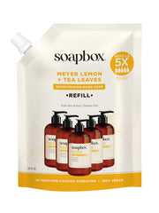 Recharge Soapbox mains liquide 64oz pour remplir plusieurs flacons.