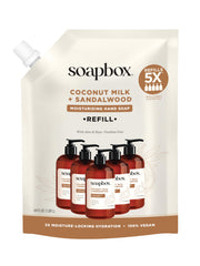 Soapbox – remplissage facile pour distributeurs de savon.