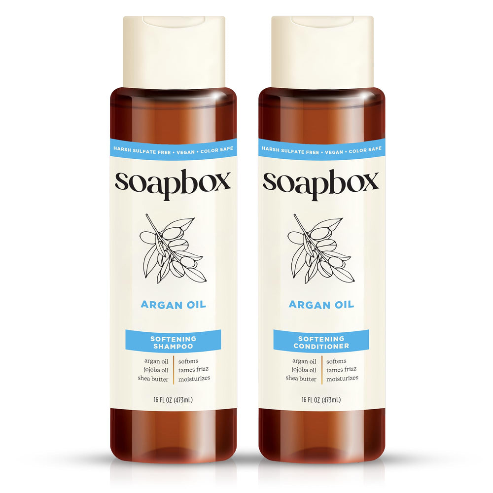 Soapbox Shampoing Argan – contrôle des frisottis et douceur.