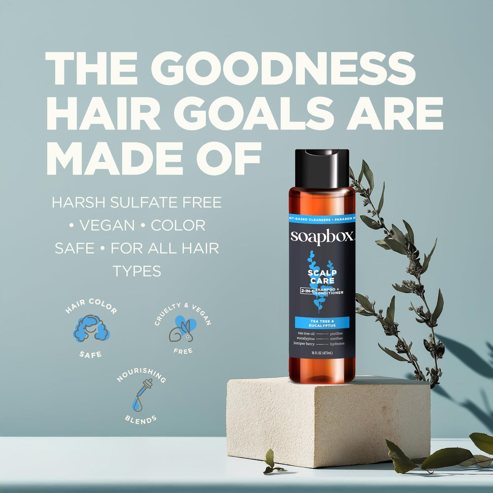 Soapbox Shampoing Homme Format 16oz — bouteilles pratiques et durables.