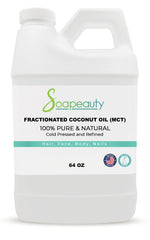 Soapeauty huile coco fractionnée, bouteille 64oz, hydratation légère pour peau et cheveux.