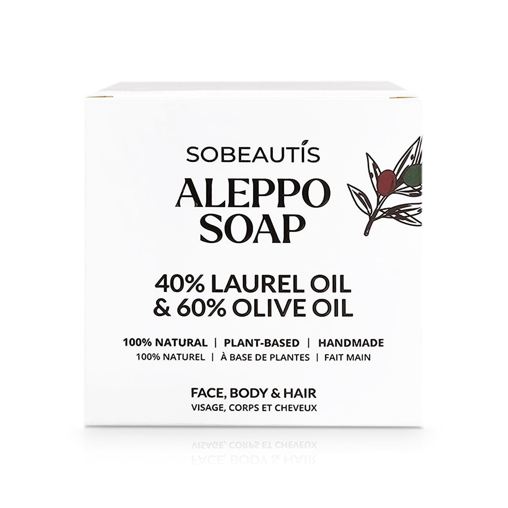 Sobeautis savon Aleppo usage visage, corps et cheveux polyvalence pratique