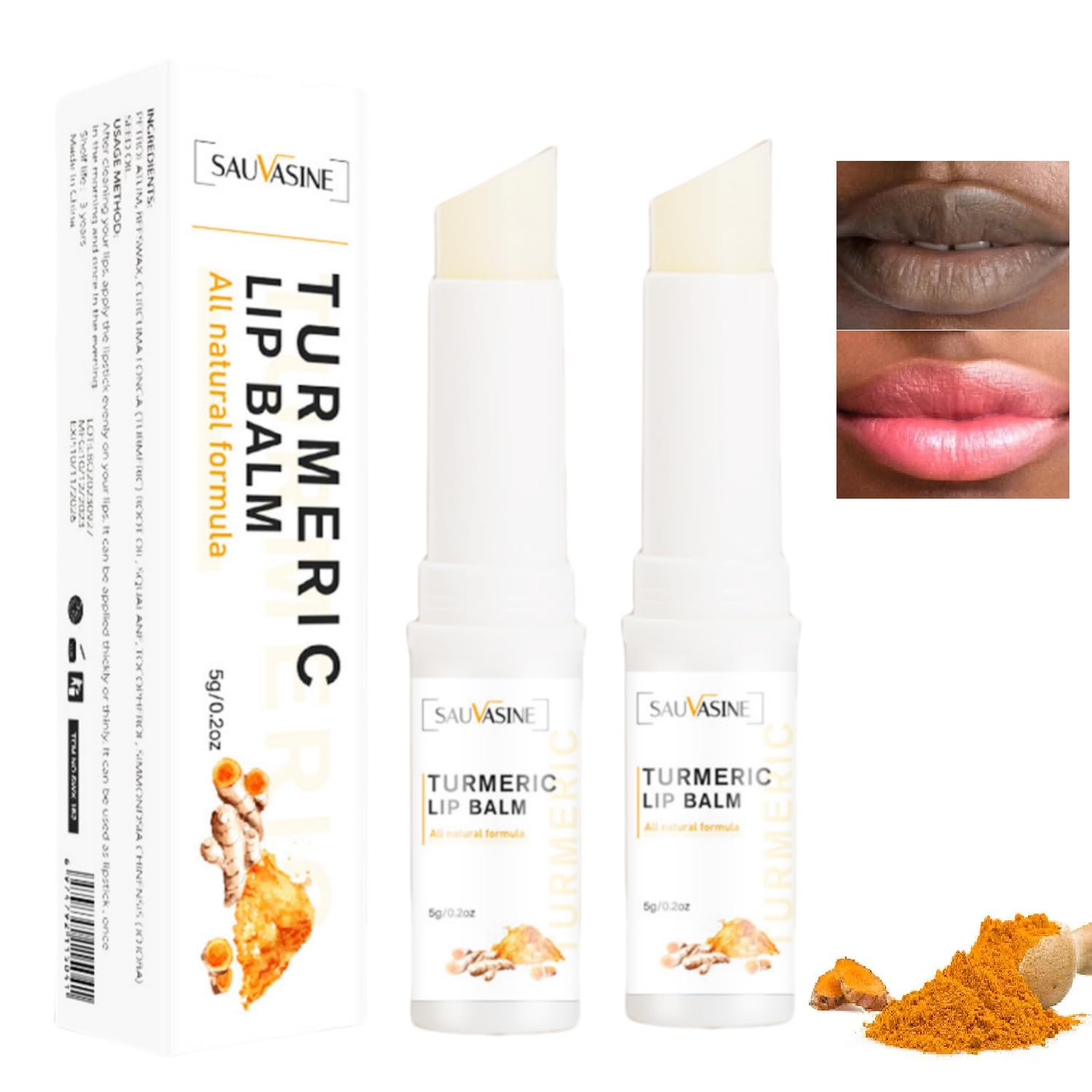 Soelegant gommage lèvres curcuma: gommage doux pour lèvres lumineuses.