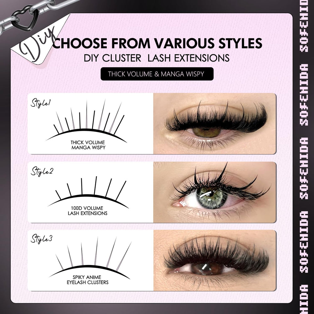 Forme courbe D pour une tenue stable des cils SOFENIDA.