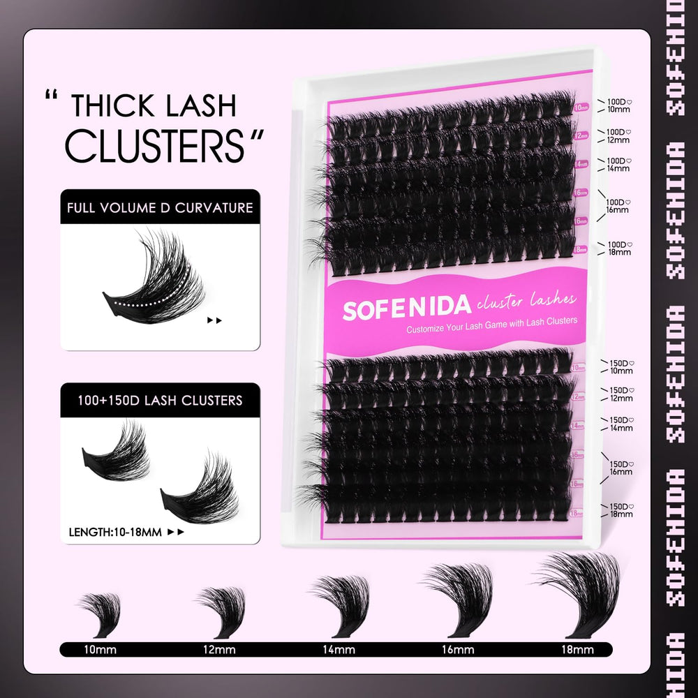 SOFENIDA clusters cils, kit DIY facile à utiliser à la maison.