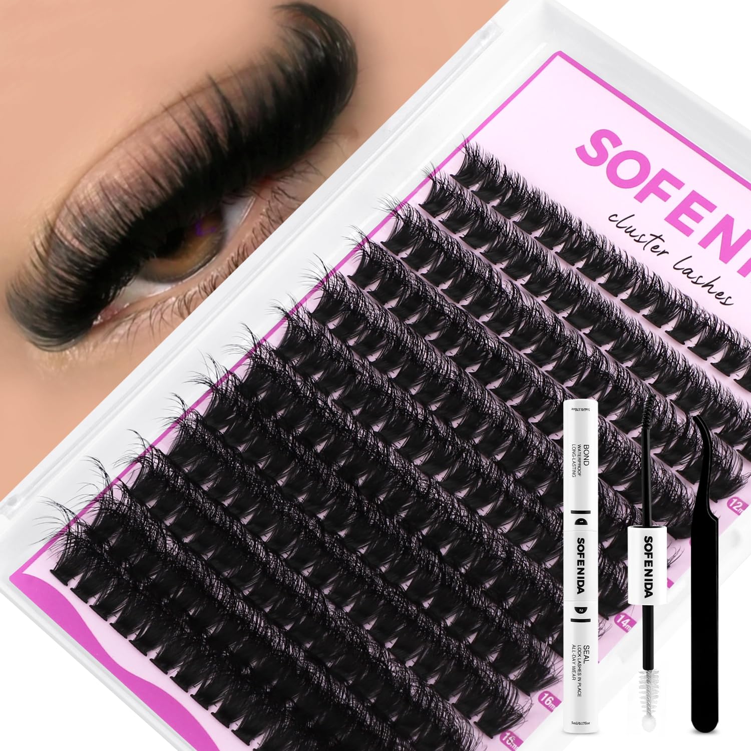 SOFENIDA Lash Clusters 80D : densité dramatique et regard accentué