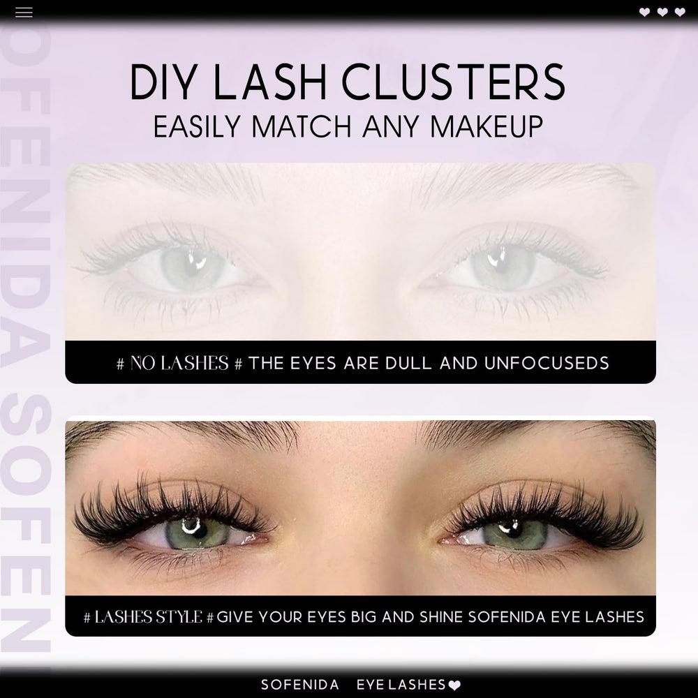 SOFENIDA Lash Clusters application à domicile simple, résultat professionnel.