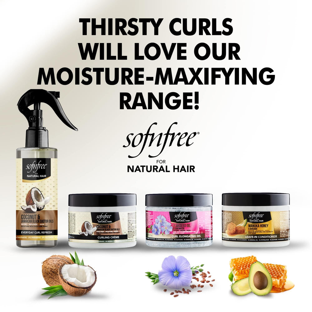 Ingrédients naturels sans sulfates pour une routine douce Sofnfree.