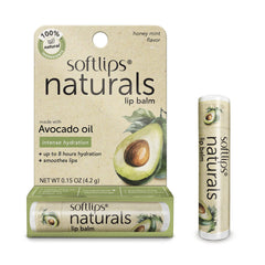 SoftLips Naturel à l'huile d'avocat, pack de 3, hydratation longue durée jusqu'à 8 heures.