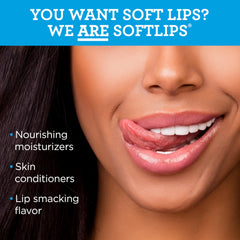 SPF 20 SoftLips vanilla lip balm protects outdoors