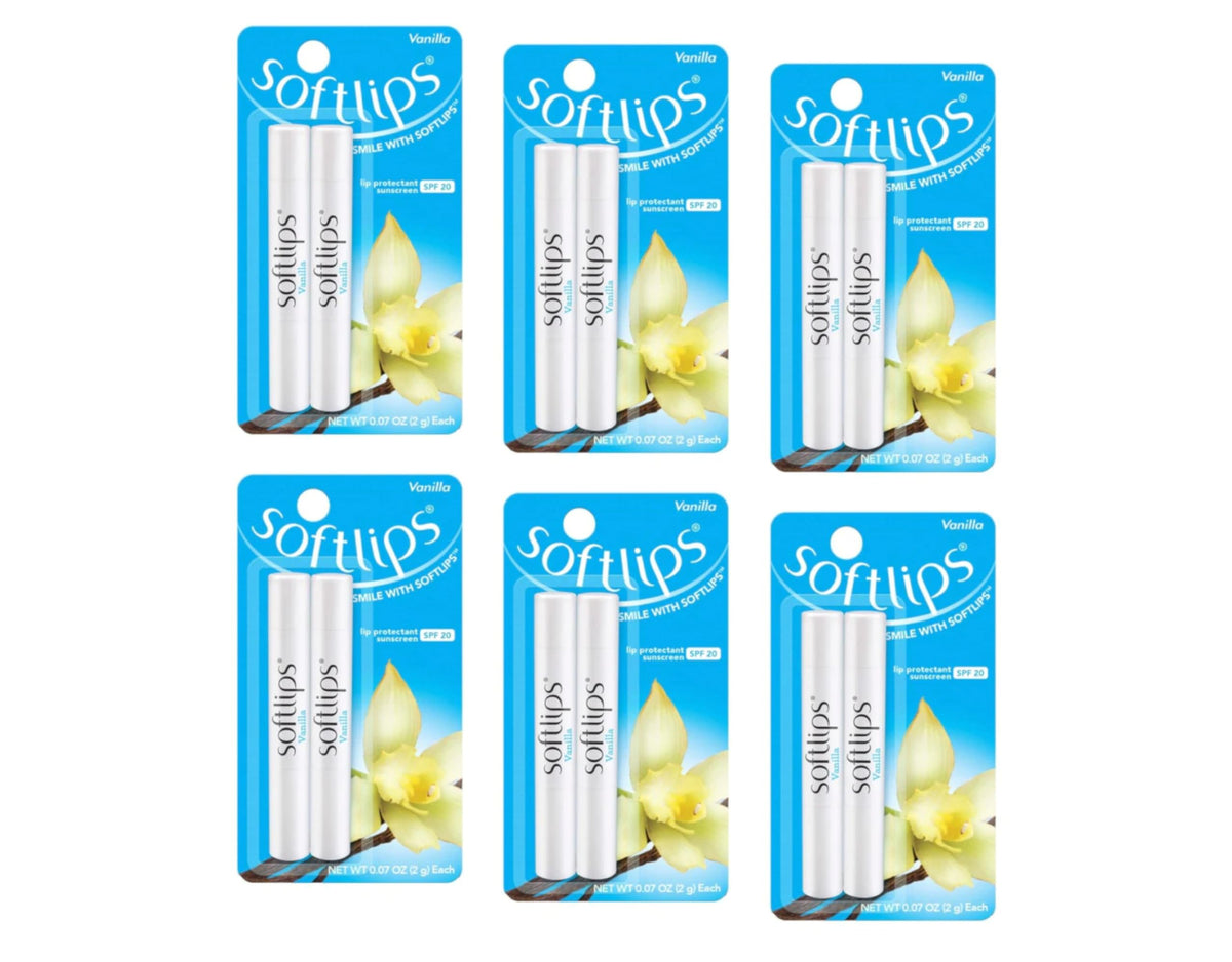 SoftLips Vanilla lip balm 12-pack for daily hydration