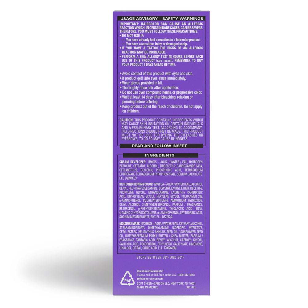 SoftSheen-Carson Dark and Lovely : soin enrichi de trois huiles fruitées pour nourrir les racines.