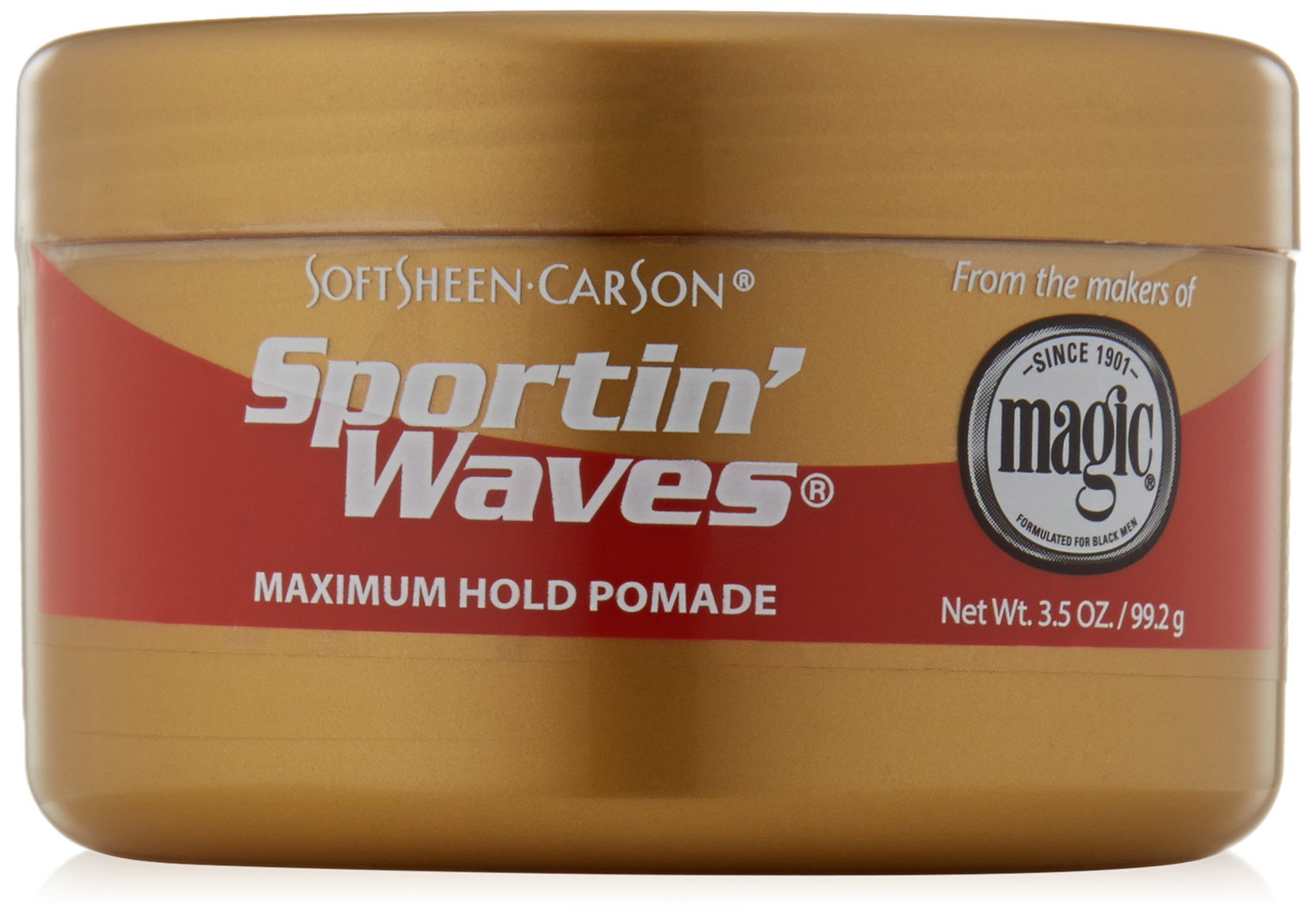 SoftSheen Sportin Waves Pomade, pot de 3,5 oz, tenue maximale et brillance naturelle.