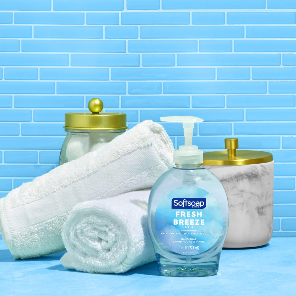 Softsoap Ensemble emballage carton, rangement facile.