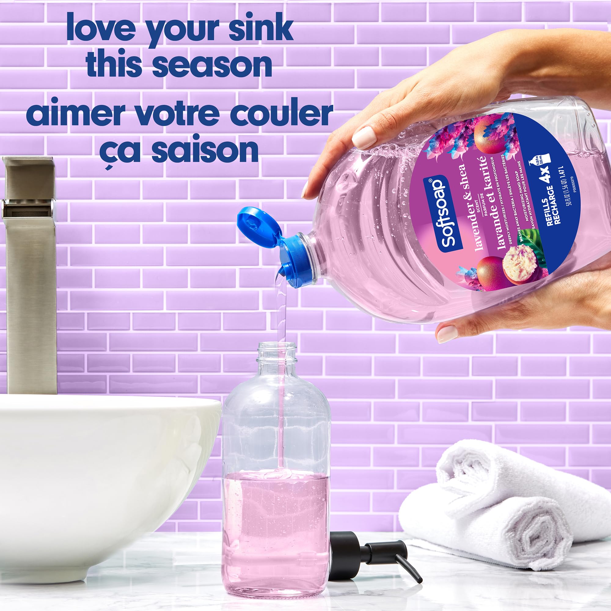 Softsoap foam dispensing shows quick, efficient hand washing.
