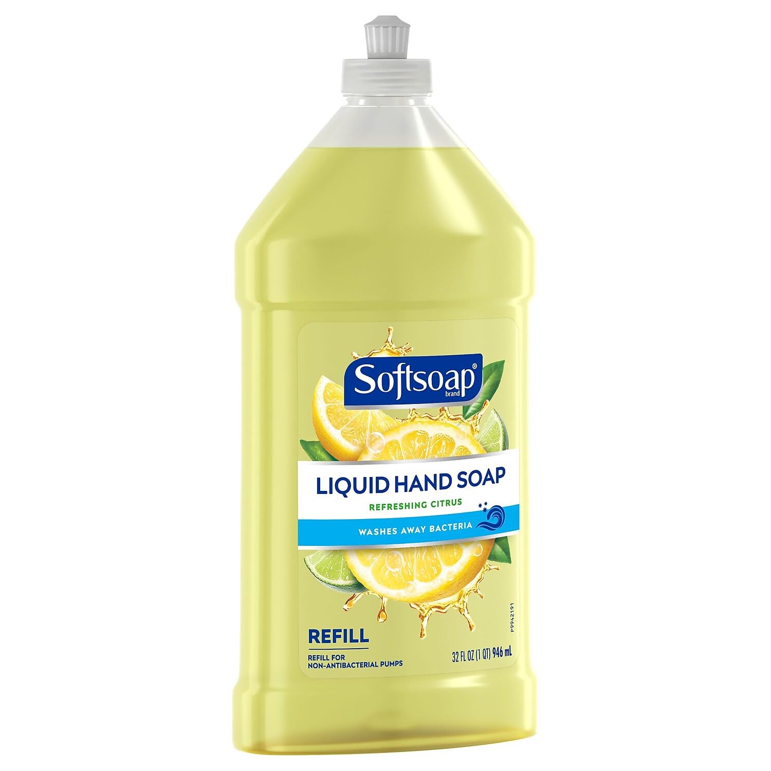 Recharge Softsoap prête à l'emploi avec bouchon-poussoir pratique.