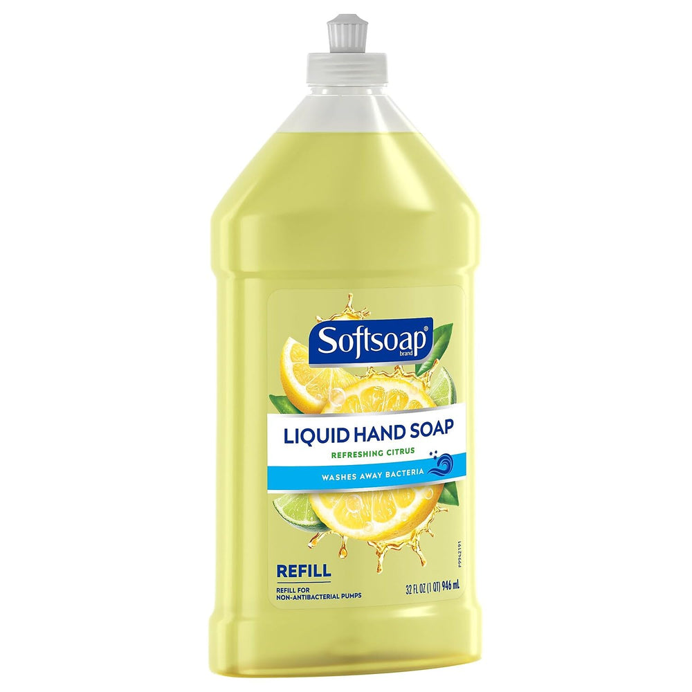 Recharge Softsoap prête à l'emploi avec bouchon-poussoir pratique.