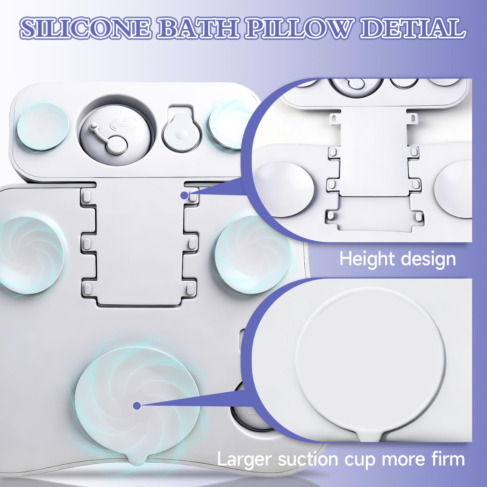 SOGUELIN oreiller-bain silicone design 4D pour le soutien du dos.