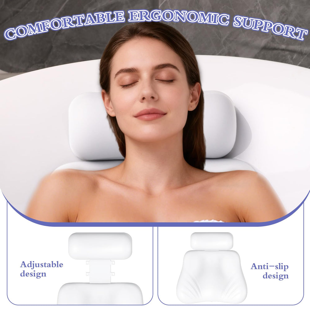 Oreiller de bain SOGUELIN, lavable et facile à nettoyer.