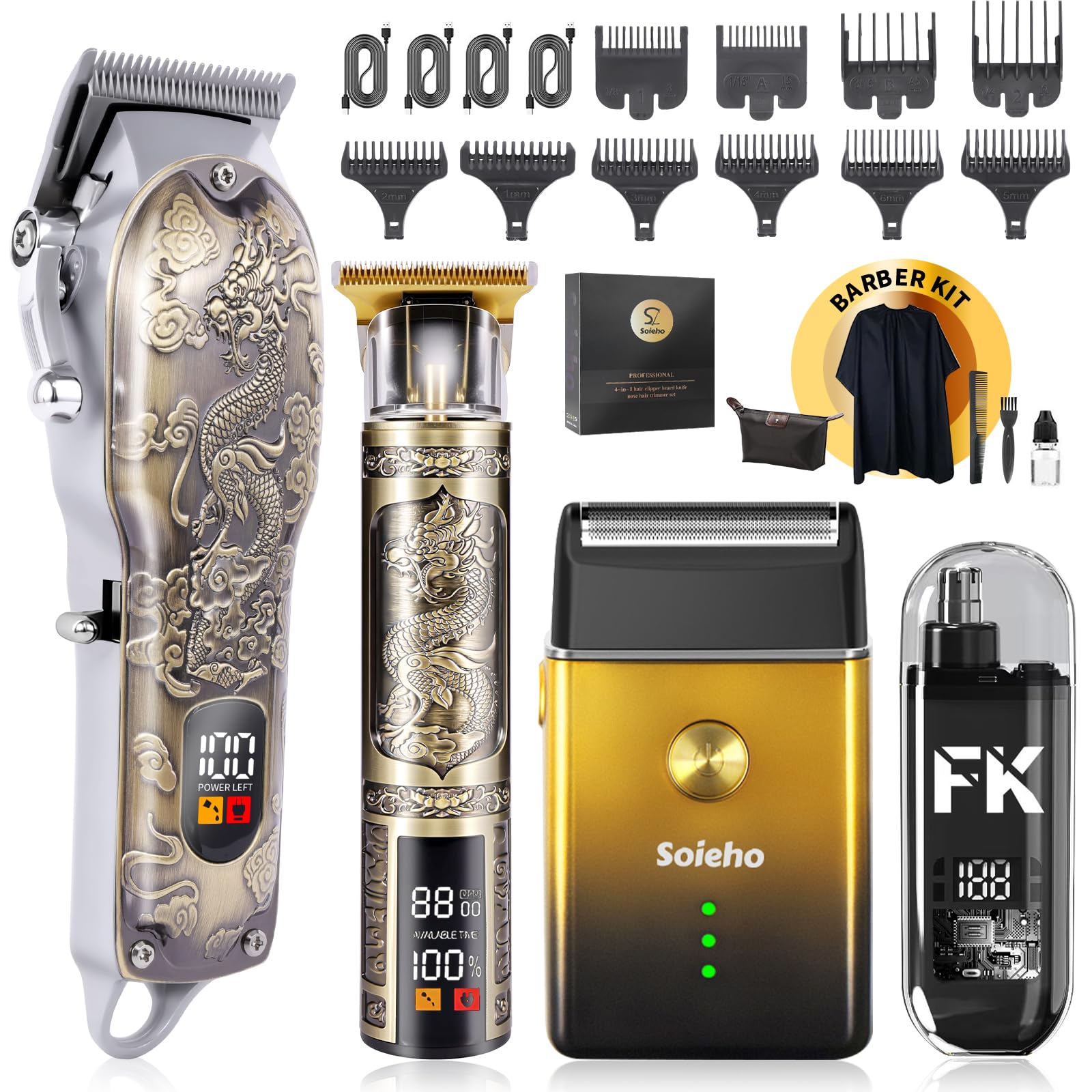 Soieho tondeuse cheveux pour homme ensemble, coupe précise à domicile.