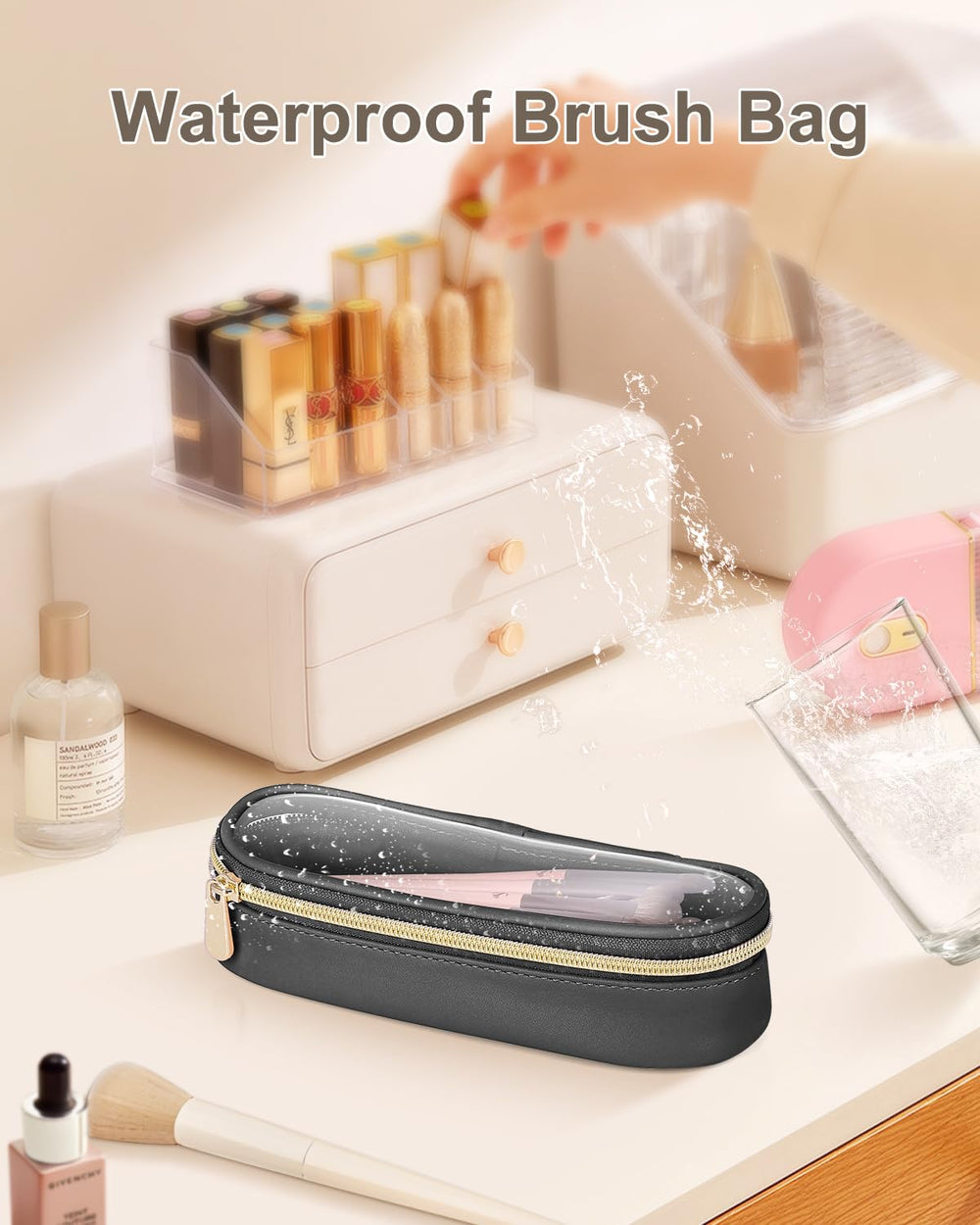 Soimeat étui pinceaux compact léger, parfait pour emporter l'essentiel sans alourdir le sac.