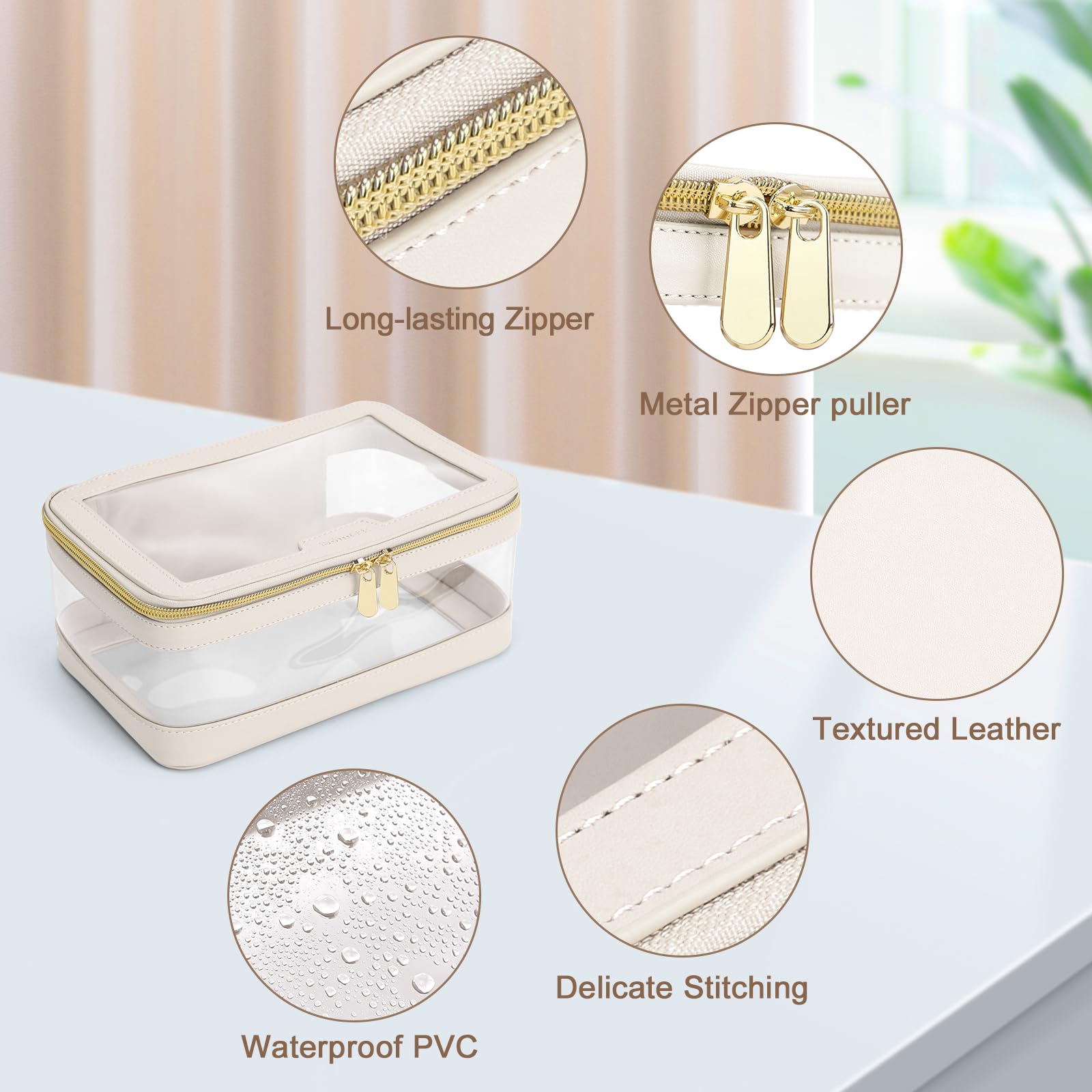 Soimeat sac-maquillage ample; rangement pratique pour accessoires et produits.