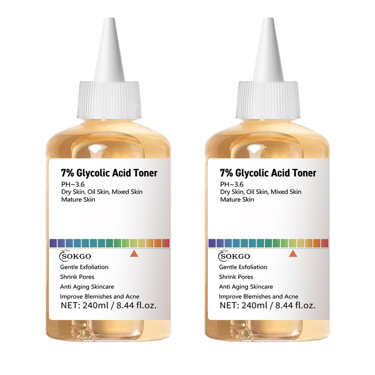 Sokgo tonique glycolique 7% – flacon exfoliant révélant une peau plus lumineuse.