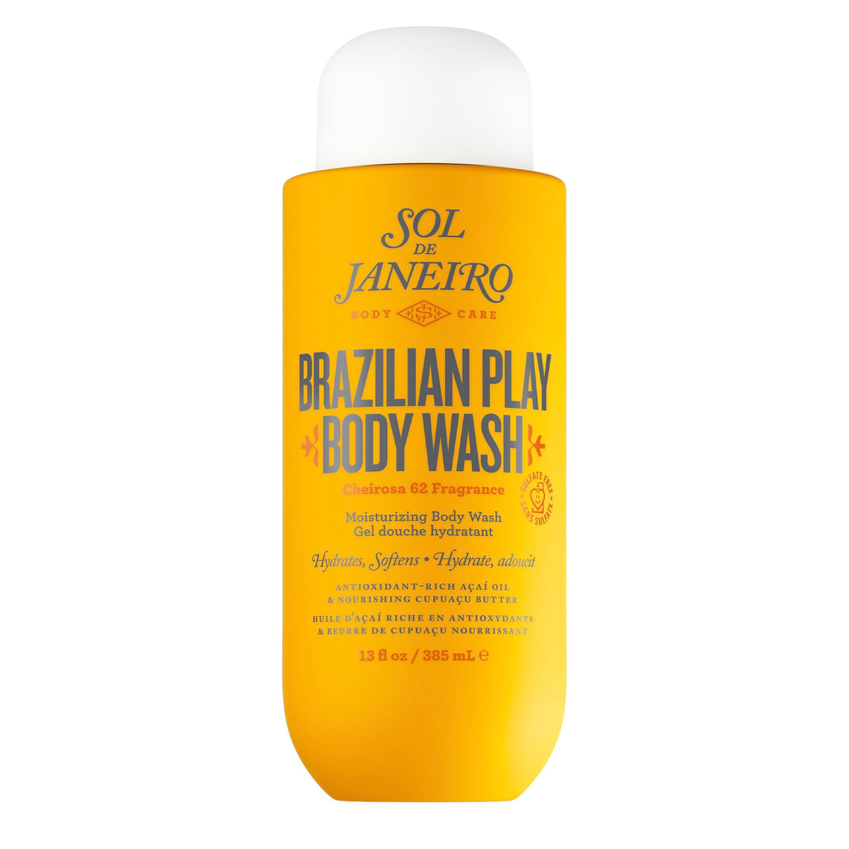 Sol de Janeiro: bouteille gel-douche brésilien Play, parfum durable et enivrant.
