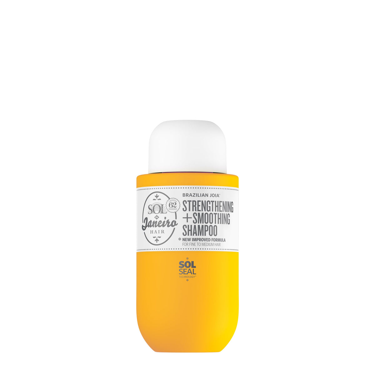 Sol de Janeiro Joia Shampoo, bouteille ouverte, démêlage doux et parfum Cheirosa 62.