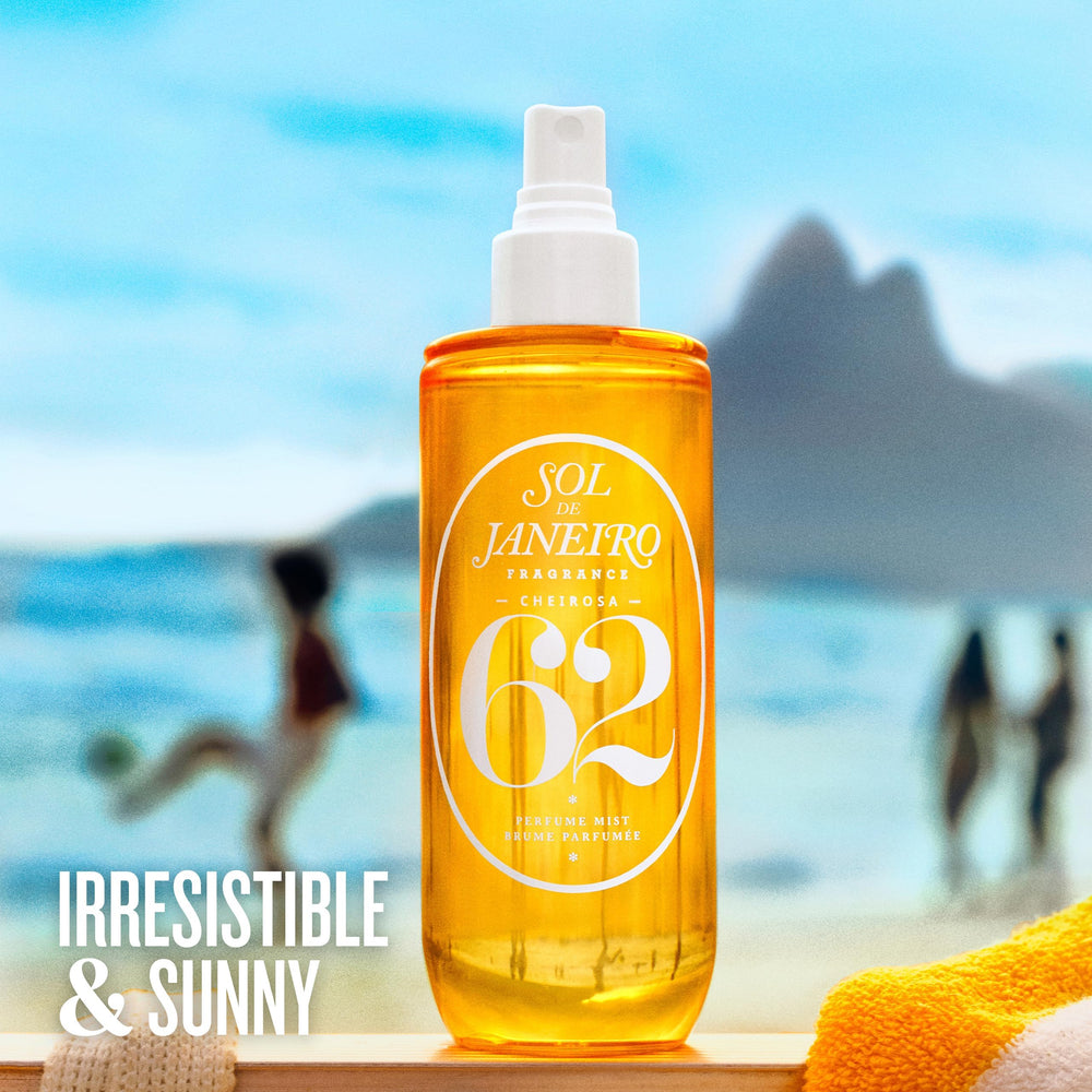 Sol de Janeiro Cheirosa 62, flacon-brume parfum, facilite l'application légère et homogène.