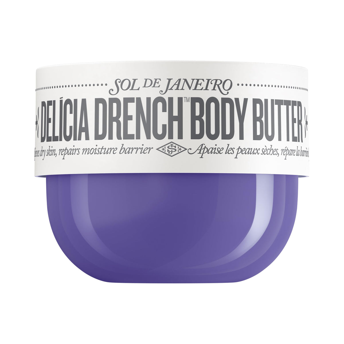 Sol de Janeiro Delicia Drench Beurre Corps Pot, soin riche pour nourrir et hydrater durablement.