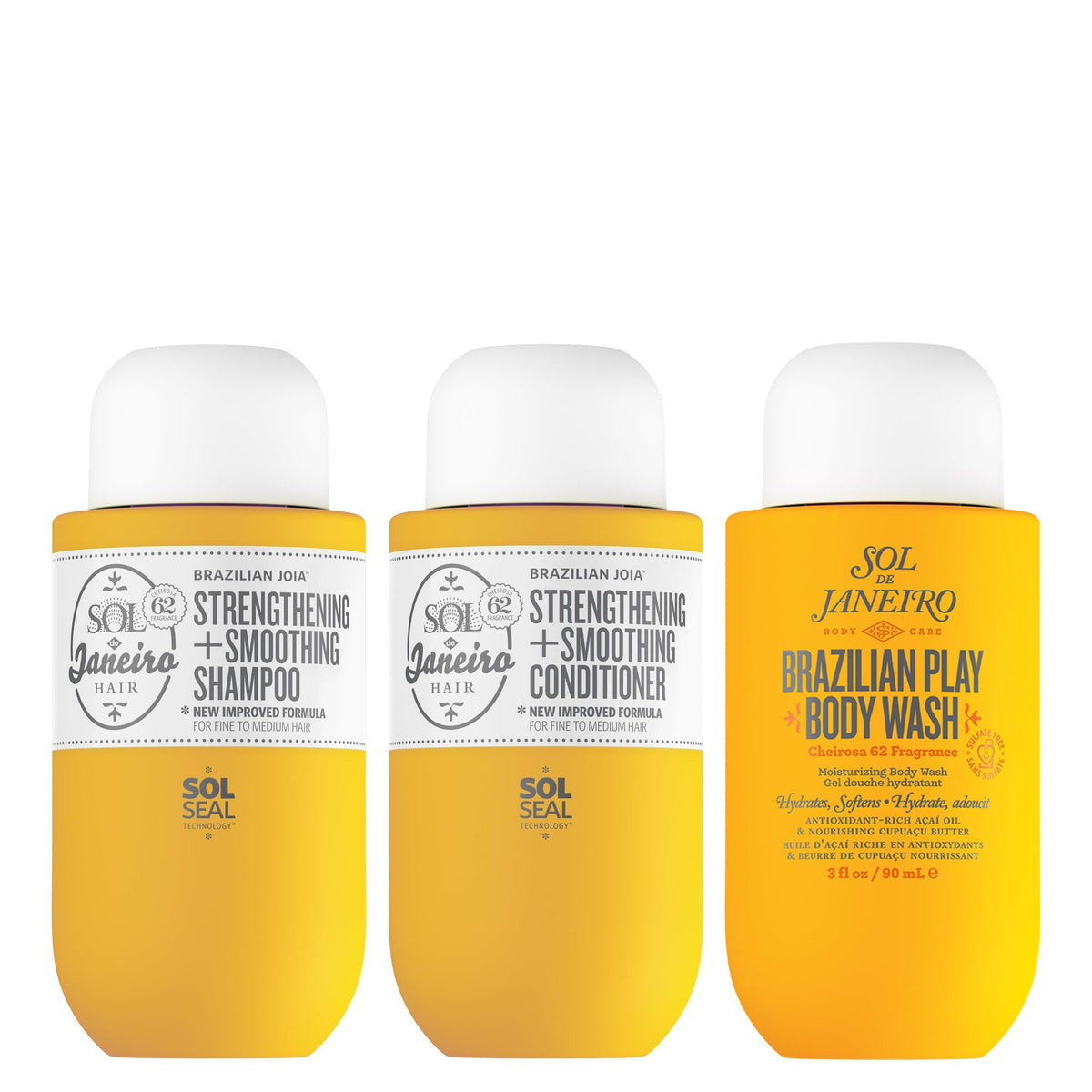 Sol de Janeiro gel-douche-creme mini, hydratant et parfumé pour peau douce.