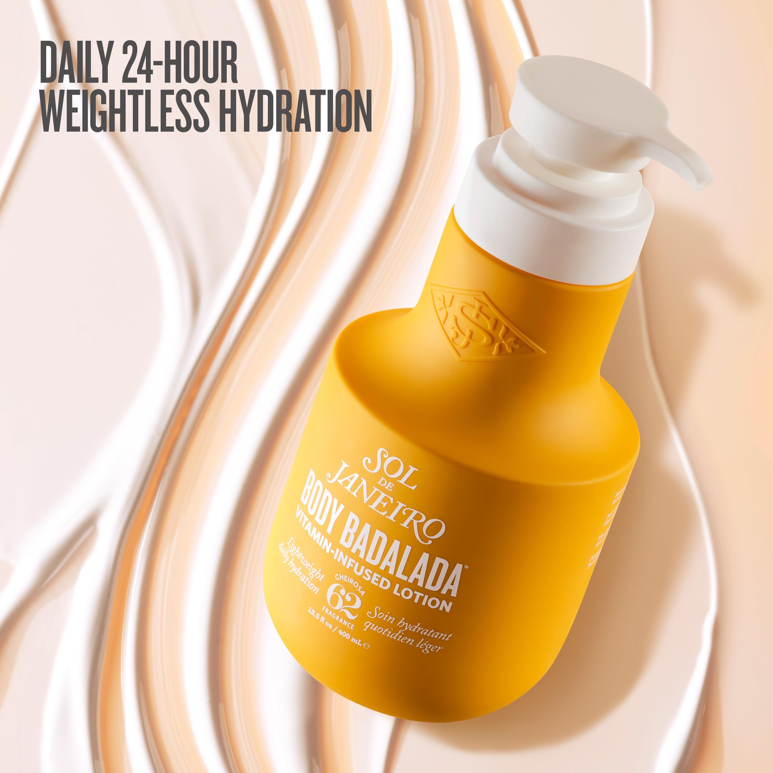 Texture crème légère de Sol de Janeiro Lotion Badalada Vanille qui pénètre vite.