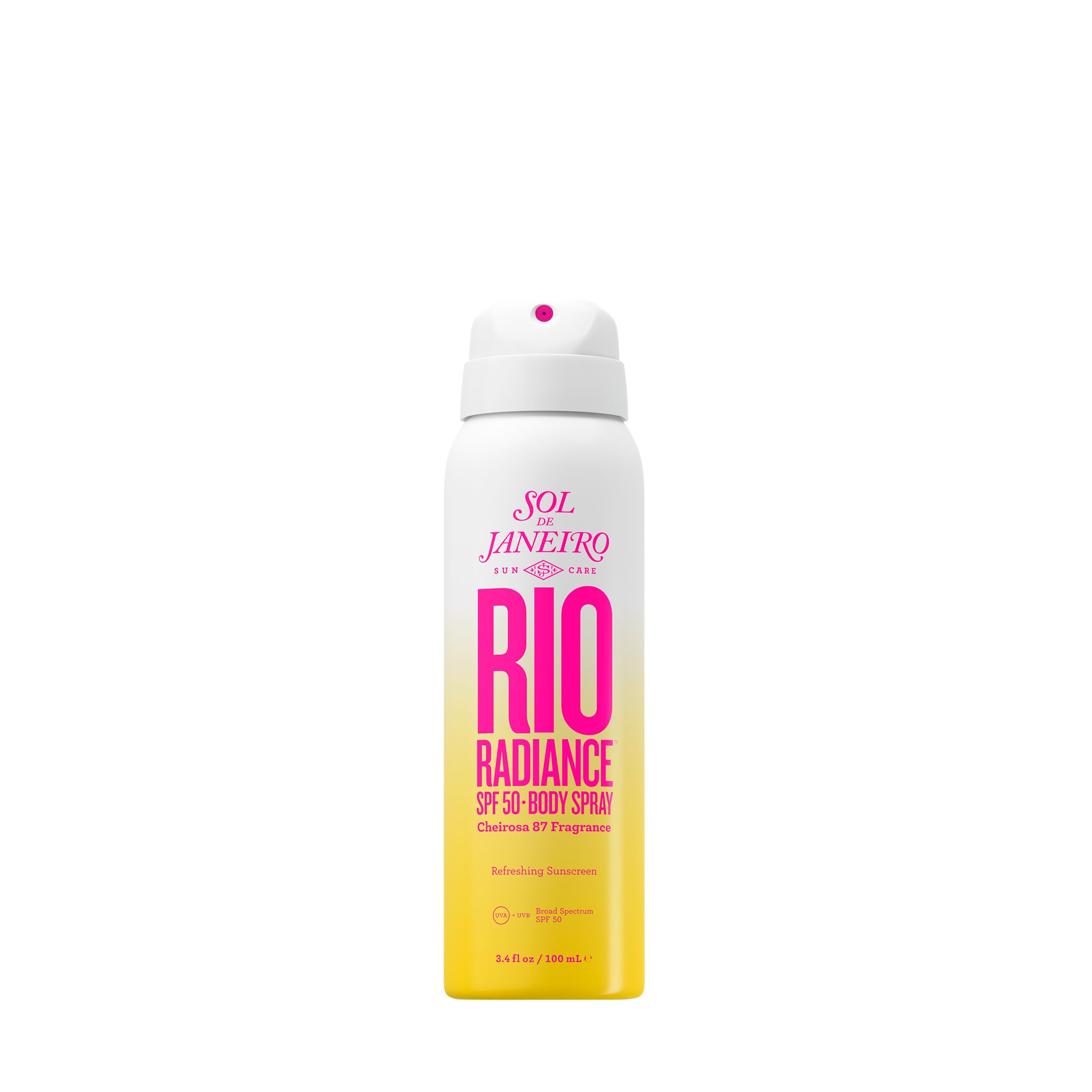 Sol de Janeiro Rio Radiance SPF50, flacon spray pour une protection corps pratique