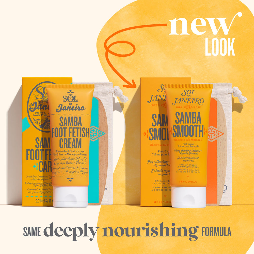Crème-pieds Samba Smooth de Sol de Janeiro – texture crémeuse, adoucit et nourrit les pieds secs