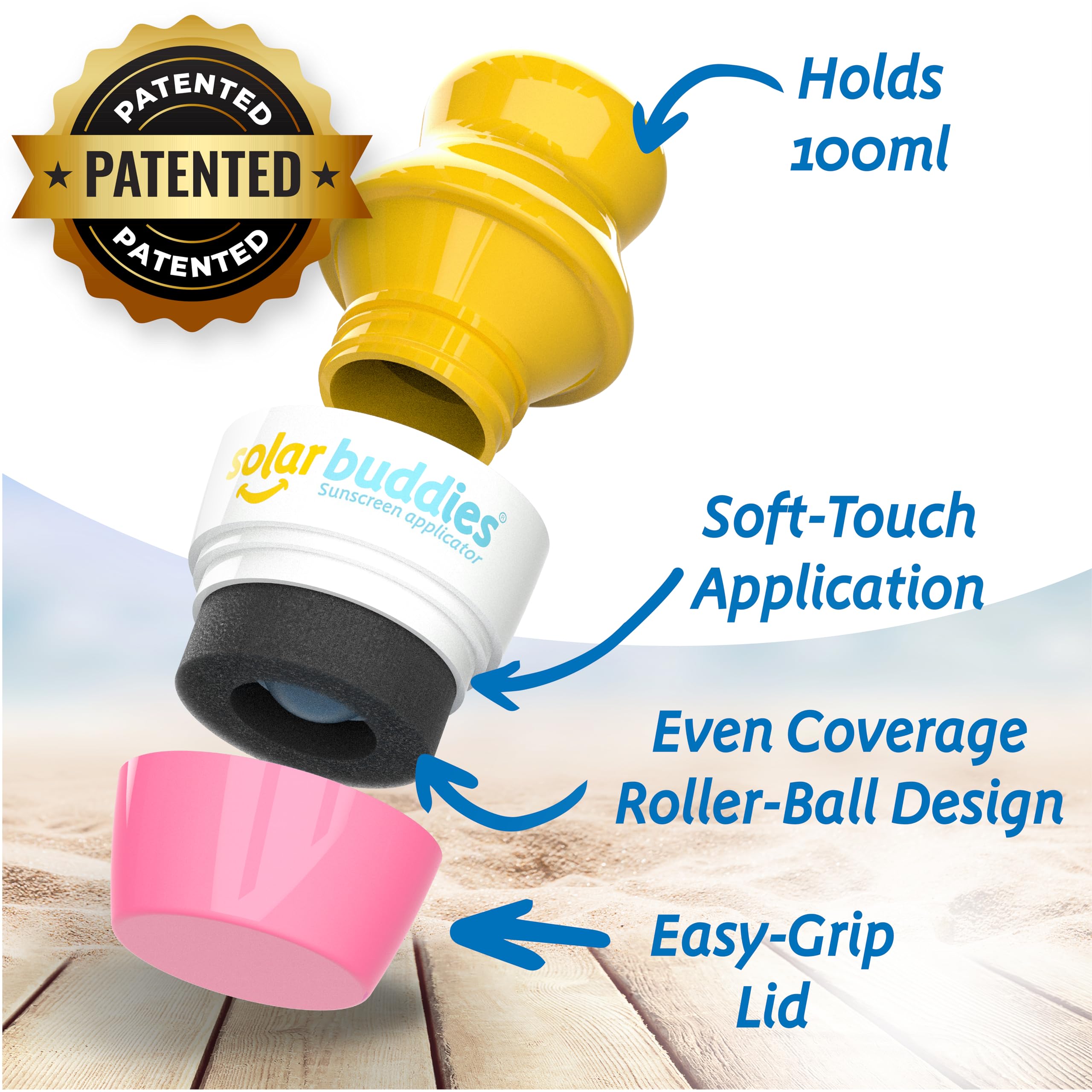 Solar Buddies rouleau rose: application homogène et propre pour les enfants.