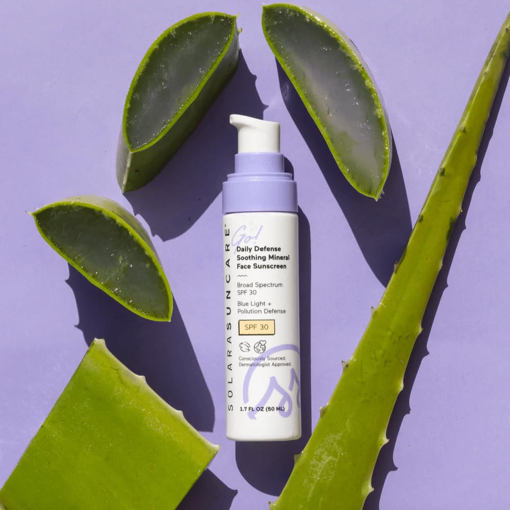 Solara Suncare Go! Day Defense, creme-visage legere, protection quotidienne non grasse pour peaux sensibles.