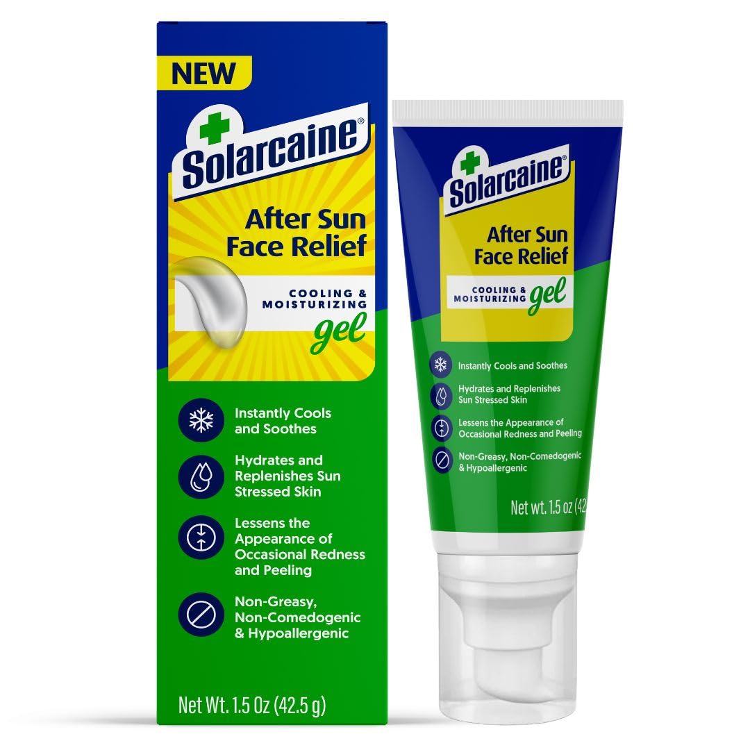 Solarcaine gel-apres-soleil-visage-tube apporte un apaisement rapide après exposition solaire.