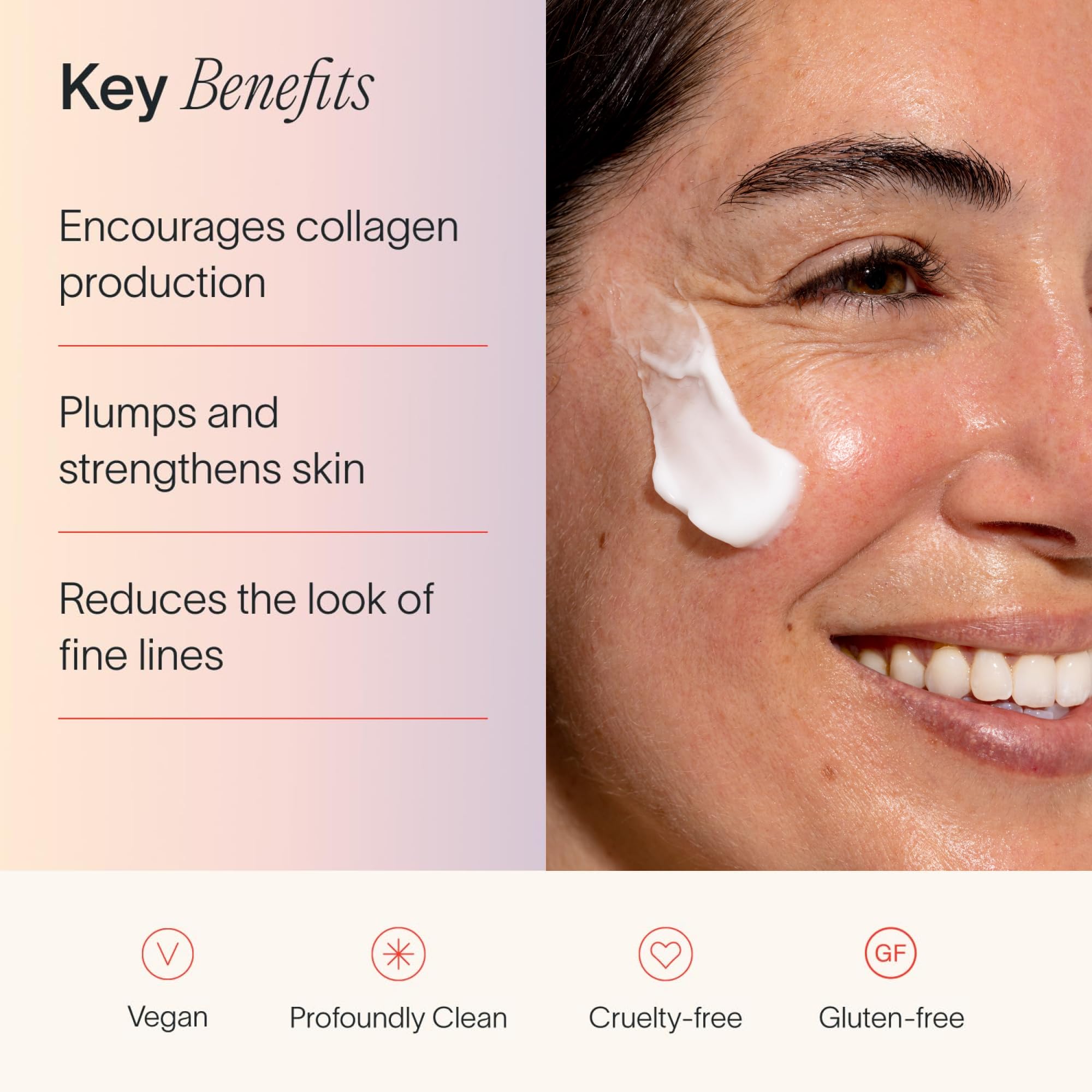 Application matin et soir sur le visage; peau nourrie et confortable.