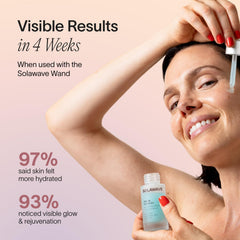 Solawave Renew Complex, texture translucide, parfum neutre et hydratation légère pour le teint