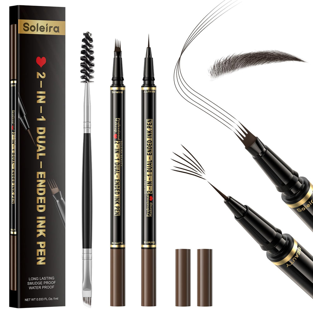 Soleira sourcils stylo quatre-point microblading imitant poils pour un look naturel.