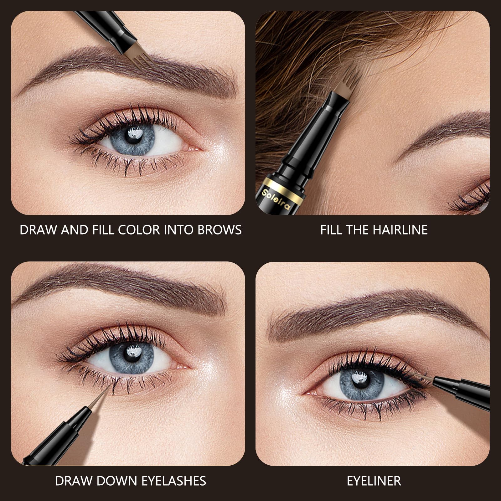 Soleira stylo sourcils teintes variées: adaptée à plusieurs carnations.