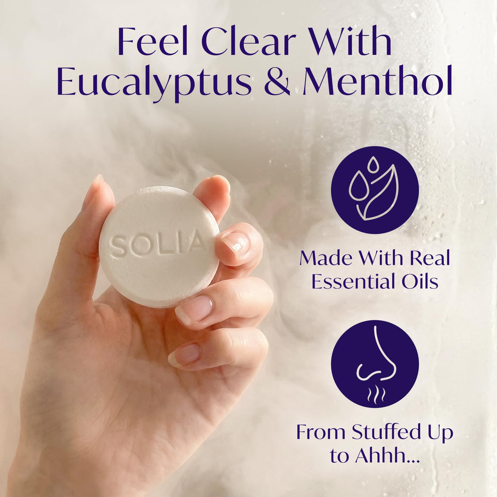 Solia bombes douche eucalyptus menthol – tablettes emballées, pratique voyage