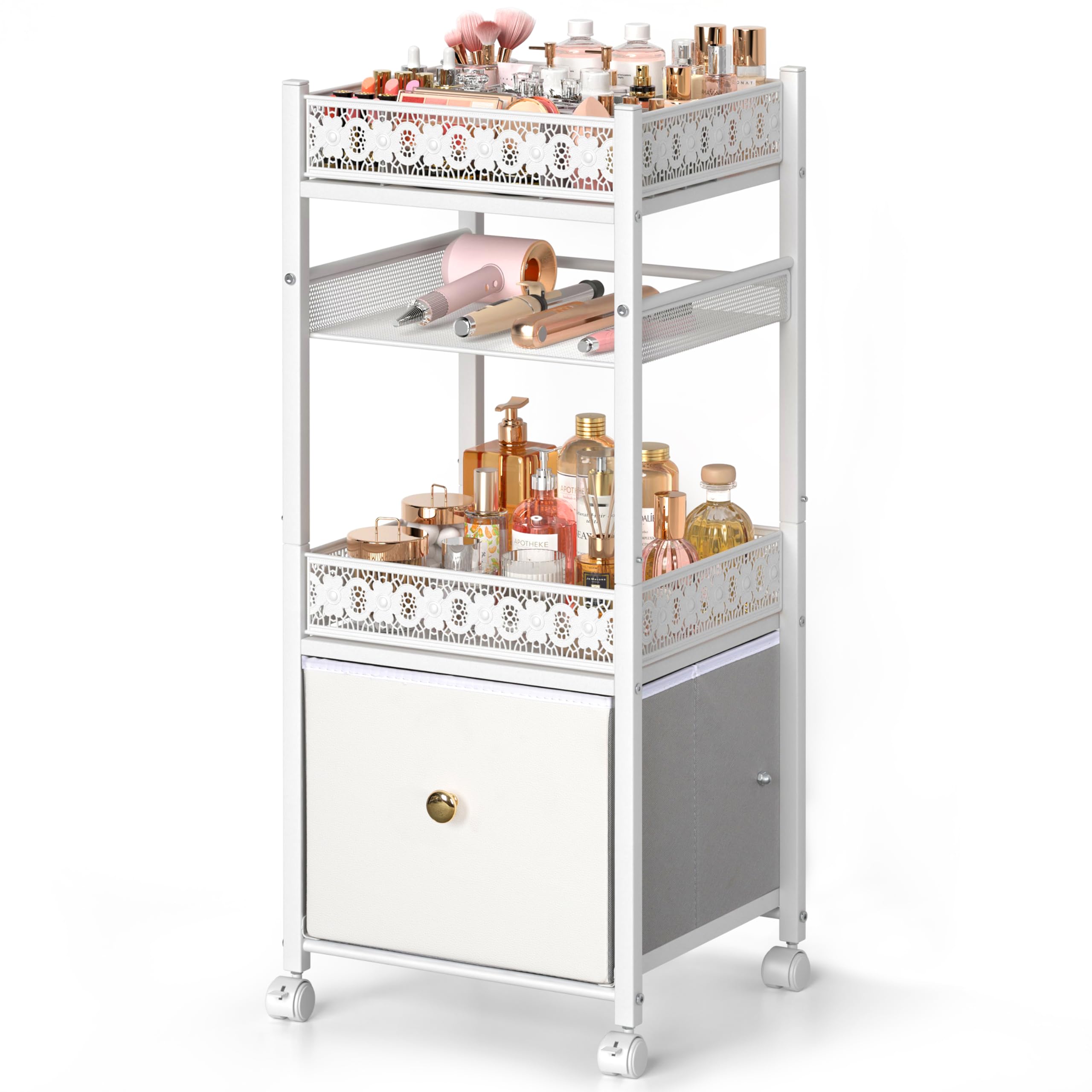 SOLIMINTR Organisateur maquillage avec tiroir, rangement clair et accessible pour tous vos produits.