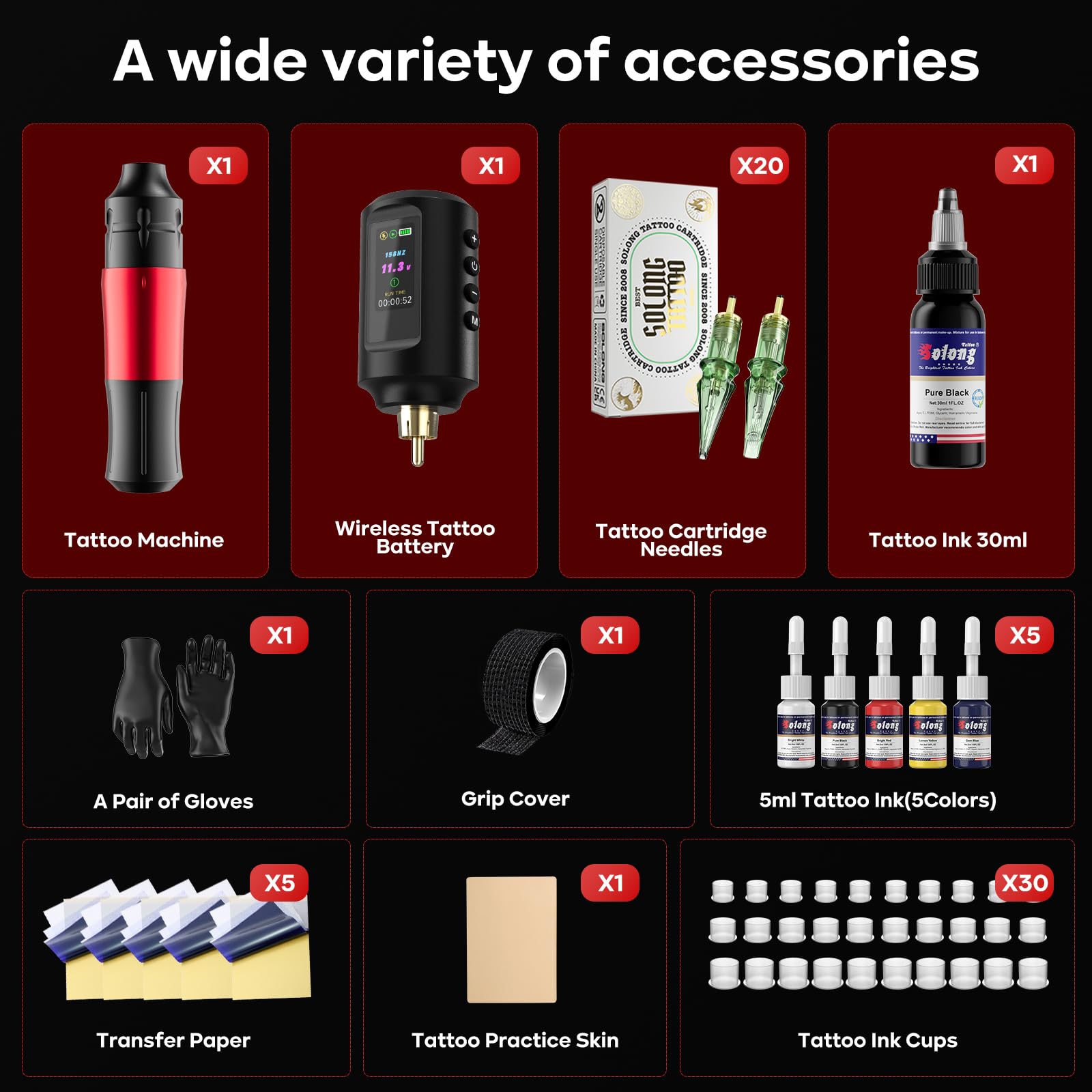 Solong Tattoo Kit : adapté débutants et professionnels pour la polyvalence.